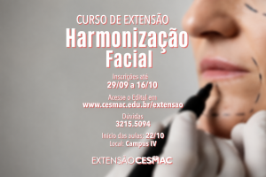 Inscrições para curso de extensão em Harmonização Facial do Cesmac seguem até 16 de outubro